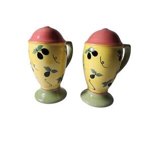 PFALZGRAFF PISTOULET Green Red Yellow Berries Vintage Salt and Pepper Shakers